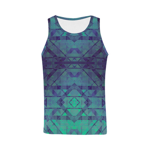 Sci-Fi Dream Blue Geometric design All Over Print Tank Top for Men (Model T43)