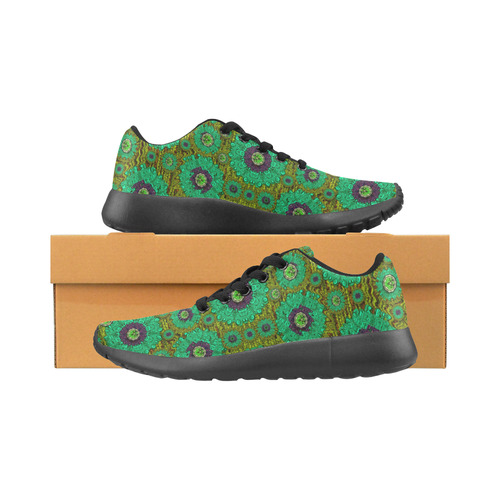 Peacock-flowers in the stars of eden  pop art Men's Running Shoes/Large Size (Model 020)