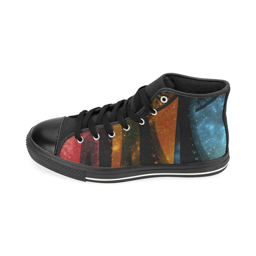 Seattle Space Needle Three Stripes High Top Canvas Shoes for Kid (Model 017)