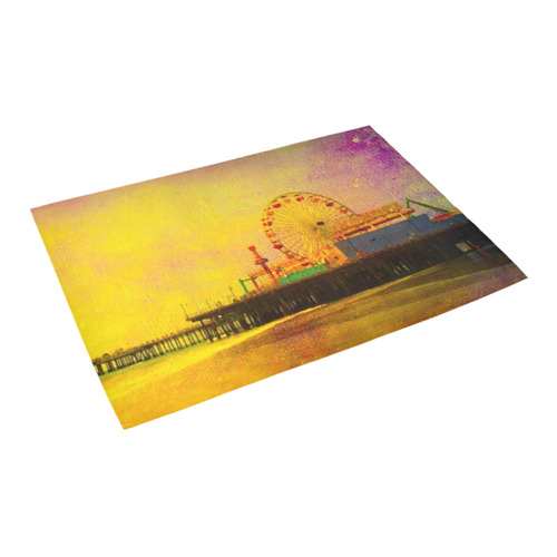 Yellow Purple Santa Monica Pier Azalea Doormat 24" x 16" (Sponge Material)