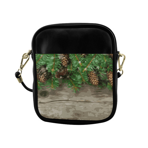 Christmas Holiday Rustic Pine Cones Sling Bag (Model 1627)