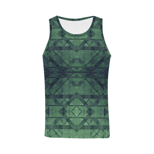 Sci-Fi Green Monster  Geometric design All Over Print Tank Top for Men (Model T43)