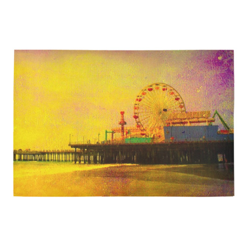 Yellow Purple Santa Monica Pier Azalea Doormat 24" x 16" (Sponge Material)