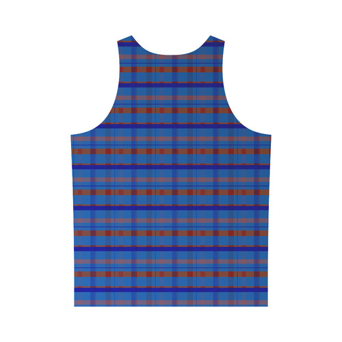 Royal Blue Plaid Hipster Style All Over Print Tank Top for Men (Model T43)