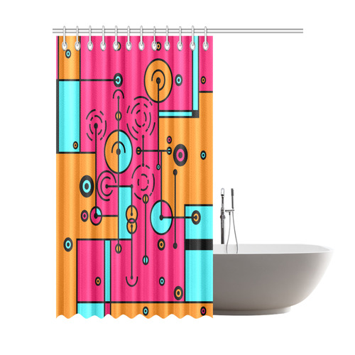 Avant Garde - Lines and Circles Shower Curtain 72"x84"