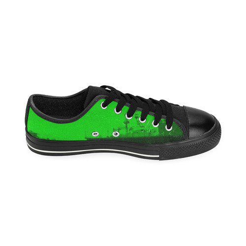 Ghostly Green Santa Monica Pier Canvas Women's Shoes/Large Size (Model 018)