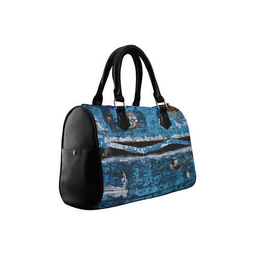 Blue painted wood Boston Handbag (Model 1621)