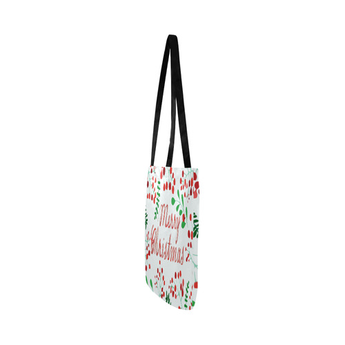 Merry Christmas Holiday Holly Floral Watercolor Reusable Shopping Bag Model 1660 (Two sides)