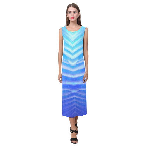 blue corner Phaedra Sleeveless Open Fork Long Dress (Model D08)