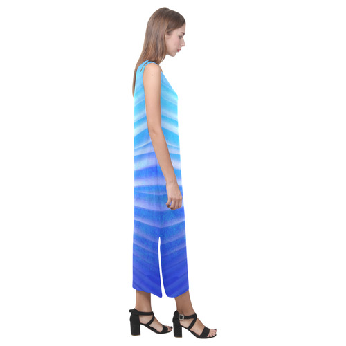 blue corner Phaedra Sleeveless Open Fork Long Dress (Model D08)