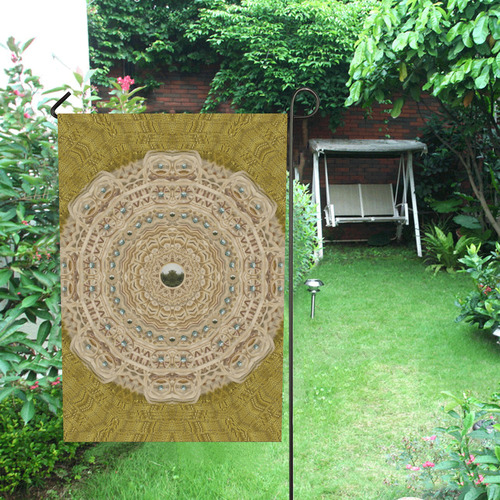 golden forest silver tree in wood mandala Garden Flag 28''x40'' （Without Flagpole）