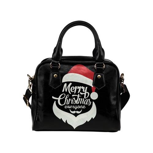 Merry Christmas Everyone Santa Claus Typography Shoulder Handbag (Model 1634)