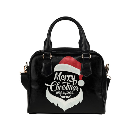 Merry Christmas Everyone Santa Claus Typography Shoulder Handbag (Model 1634)