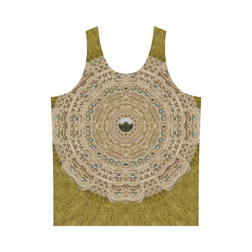 golden forest silver tree in wood mandala All Over Print Tank Top for Men (Model T43)