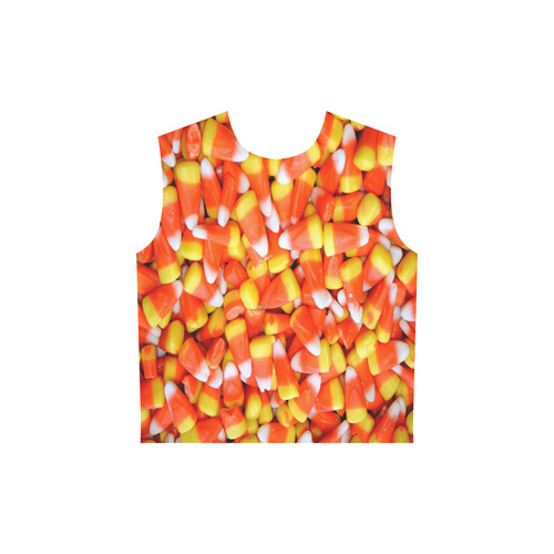 Halloween Candy Corn All Over Print Sleeveless Hoodie for Women (Model H15)