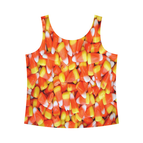 Halloween Candy Corn All Over Print Tank Top for Women (Model T43)