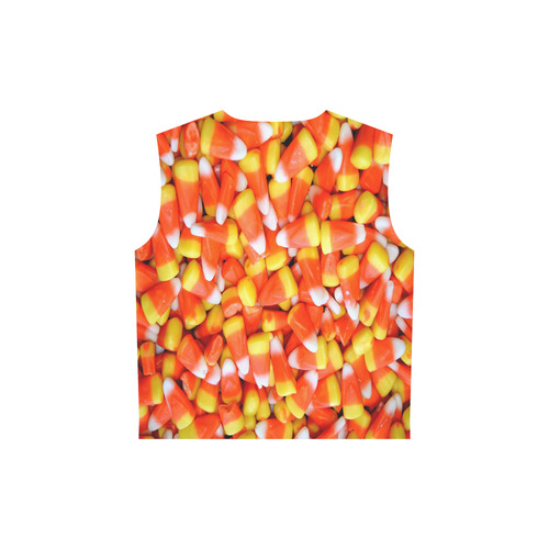 Halloween Candy Corn All Over Print Sleeveless Hoodie for Women (Model H15)