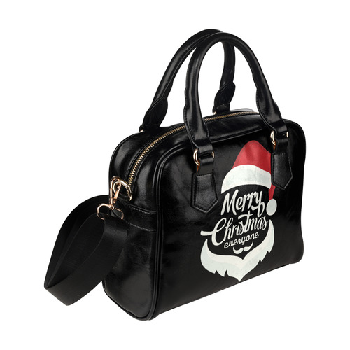 Merry Christmas Everyone Santa Claus Typography Shoulder Handbag (Model 1634)