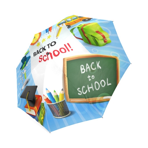 Back To School Microscope School Bus Foldable Umbrella (Model U01)