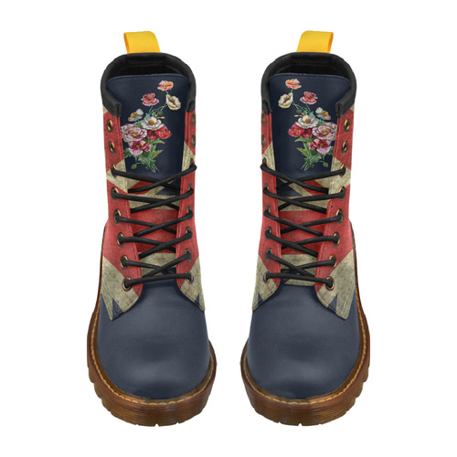 Flowery Union Jack High Grade PU Leather Martin Boots For Men Model 402H