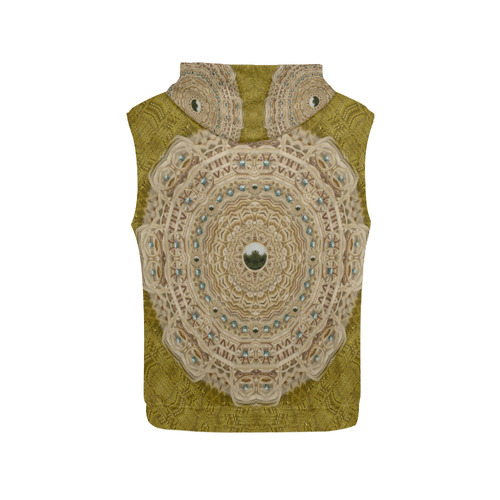 golden forest silver tree in wood mandala All Over Print Sleeveless Hoodie for Men (Model H15)