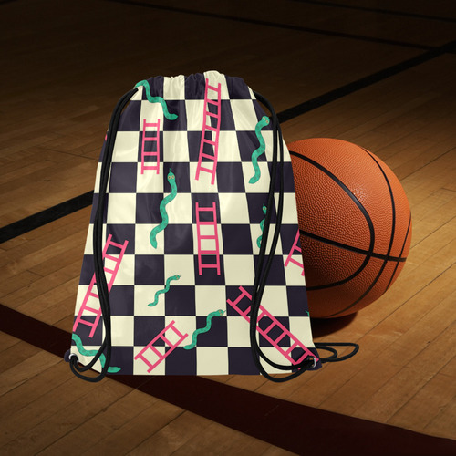 Snakes and Ladders Game Large Drawstring Bag Model 1604 (Twin Sides)  16.5"(W) * 19.3"(H)