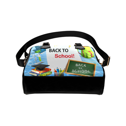 Back To School Microscope School Bus Shoulder Handbag (Model 1634)