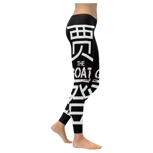 JR the GOAT Black Women's Low Rise Leggings (Invisible Stitch) (Model L05)