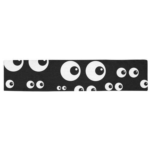 Black And White Eyes Table Runner 16x72 inch