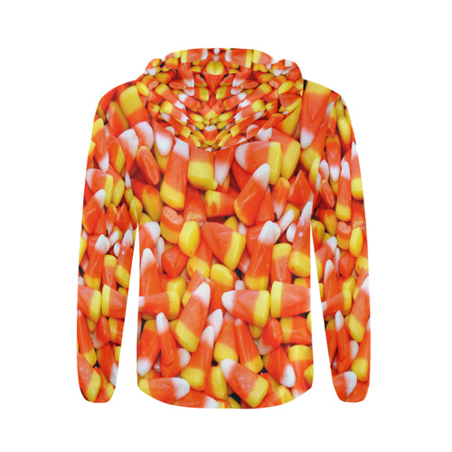Halloween Candy Corn All Over Print Full Zip Hoodie for Men (Model H14)