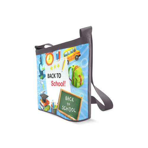 Back To School Microscope School Bus Crossbody Bags (Model 1613)