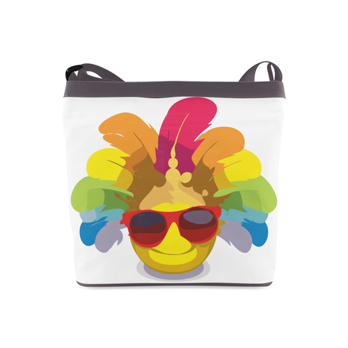 Cool Smiley With Sunglasses & Feathers Crossbody Bags (Model 1613)