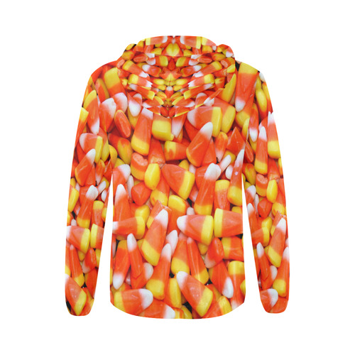 Halloween Candy Corn All Over Print Full Zip Hoodie for Women (Model H14)