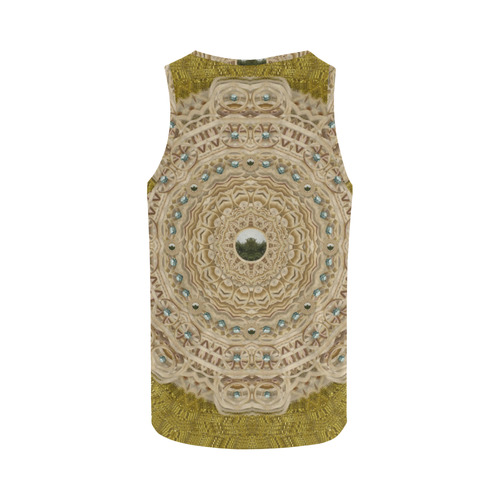 golden forest silver tree in wood mandala All Over Print Tank Top for Men (Model T43)