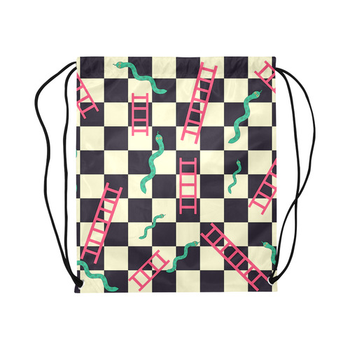 Snakes and Ladders Game Large Drawstring Bag Model 1604 (Twin Sides)  16.5"(W) * 19.3"(H)