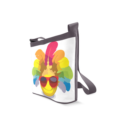 Cool Smiley With Sunglasses & Feathers Crossbody Bags (Model 1613)