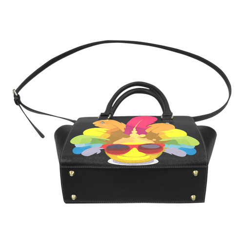 Cool Smiley With Sunglasses & Feathers Classic Shoulder Handbag (Model 1653)