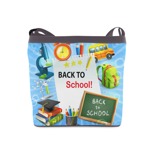 Back To School Microscope School Bus Crossbody Bags (Model 1613)