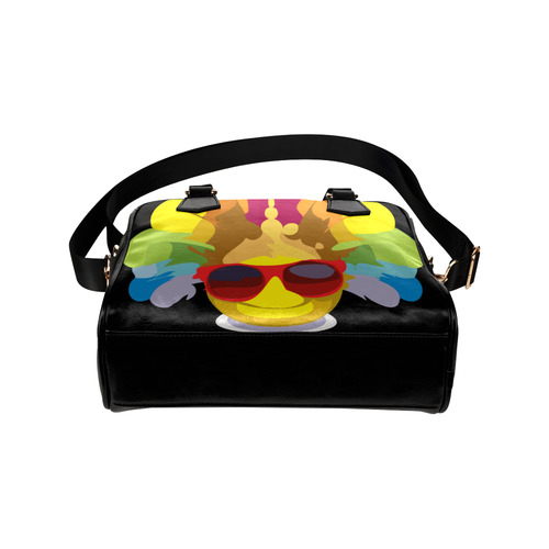 Cool Smiley With Sunglasses & Feathers Shoulder Handbag (Model 1634)