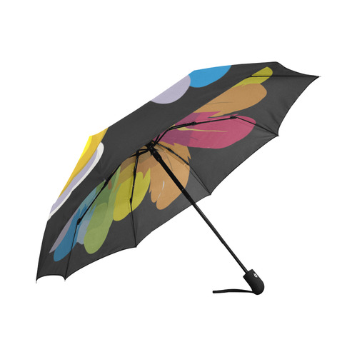 Cool Smiley With Sunglasses & Feathers Auto-Foldable Umbrella (Model U04)