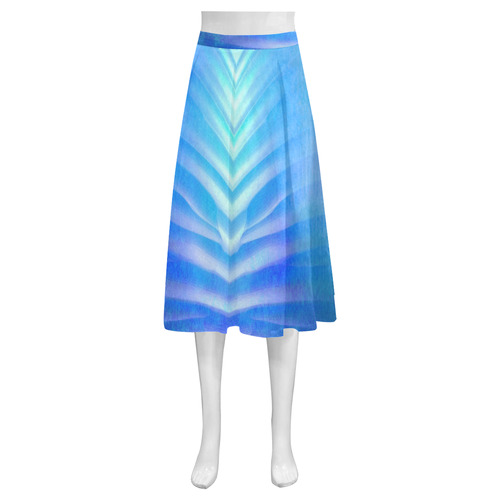 blue corner Mnemosyne Women's Crepe Skirt (Model D16)