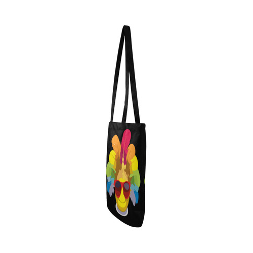 Cool Smiley With Sunglasses & Feathers Reusable Shopping Bag Model 1660 (Two sides)