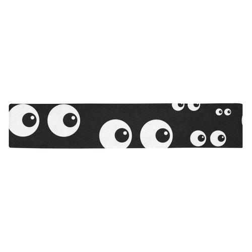 Black And White Eyes Table Runner 14x72 inch