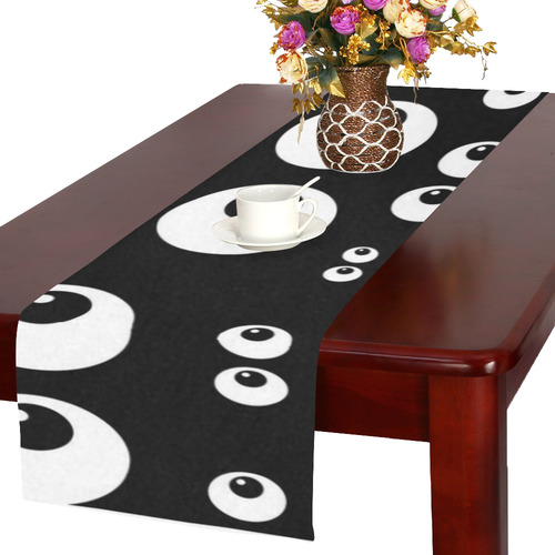 Black And White Eyes Table Runner 16x72 inch