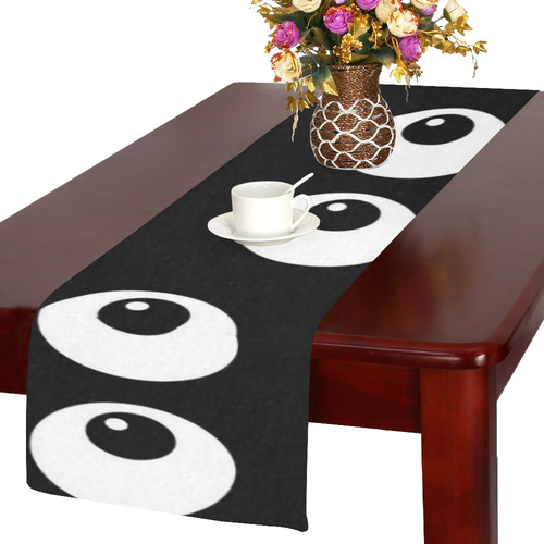 Black And White Eyes Table Runner 14x72 inch
