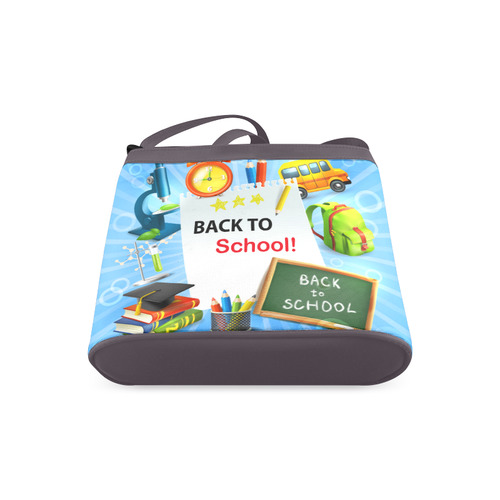 Back To School Microscope School Bus Crossbody Bags (Model 1613)