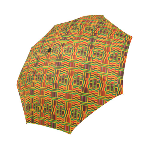 Colourful Kente Pattern Auto-Foldable Umbrella (Model U04)