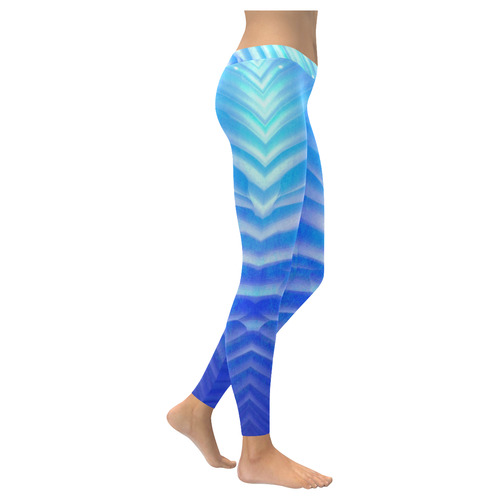 blue corner Women's Low Rise Leggings (Invisible Stitch) (Model L05)