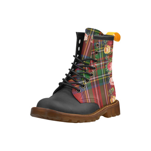 Tartan and Roses High Grade PU Leather Martin Boots For Women Model 402H