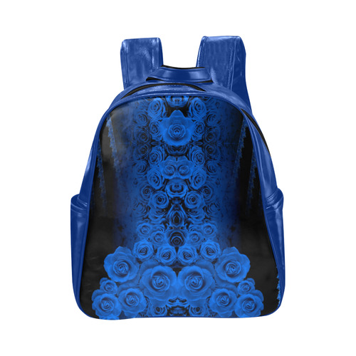 rose 2 blue Multi-Pockets Backpack (Model 1636)